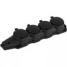 Колодка ЭРА Б0068394 KX-4e-B-IP44 каучуковая с заземлением 4 розетки 16A IP44 черный B0068394