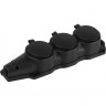 Колодка ЭРА Б0068453 KX-3e-B-IP44 каучуковая с заземлением 3 розетки 16A IP44 черный B0068453