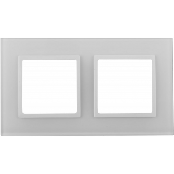 Рамка 2-м ЭРА ELEGANCE 14-5102-01 стекло белый