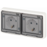 Розетка ЭРА ЭКСПЕРТ 11-2523-01 2х2P+E горизонтальная IP55 16А-250В СУ белая B0063276