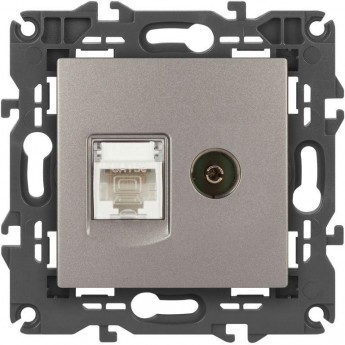 Розетка ЭРА ELEGANCE Б0065768 14-3110-16 RJ45+TV титан