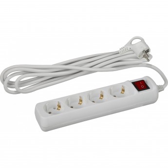 Удлинитель электрический ЭРА U-4es-3m-3x1 с заземлением с выключателем 4 розетки 3м ПВС 3x1мм2 16А