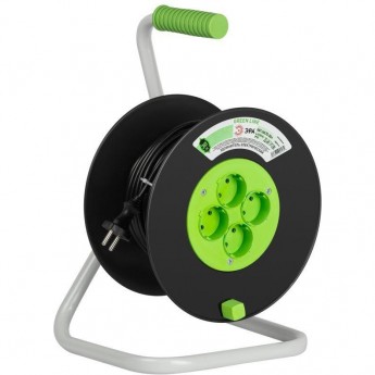 Удлинитель на пластиковой катушке ЭРА GREEN LINE Б0065140 4х30м без заземления KAT-2x0.75-30m ПВС 2х0.75