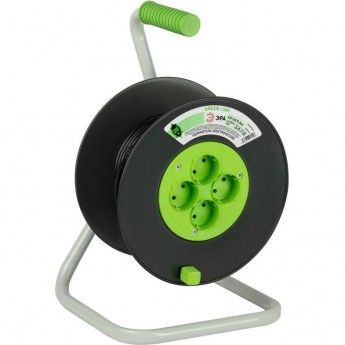 Удлинитель на пластиковой катушке GREEN LINE Б0065069 4х20м без заземления KAT-2x0.75-20m ПВС 2х0.75